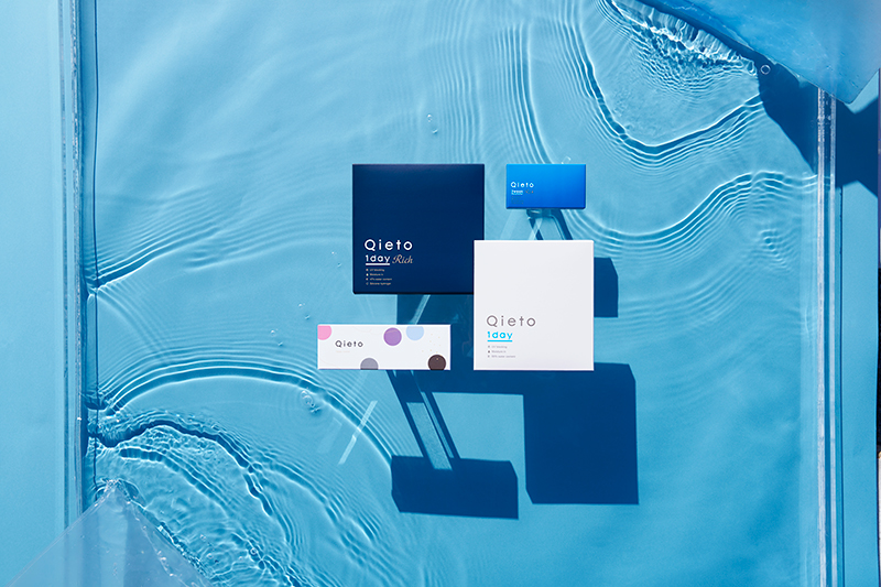 qieto products displayed against a moisture themed light blue background