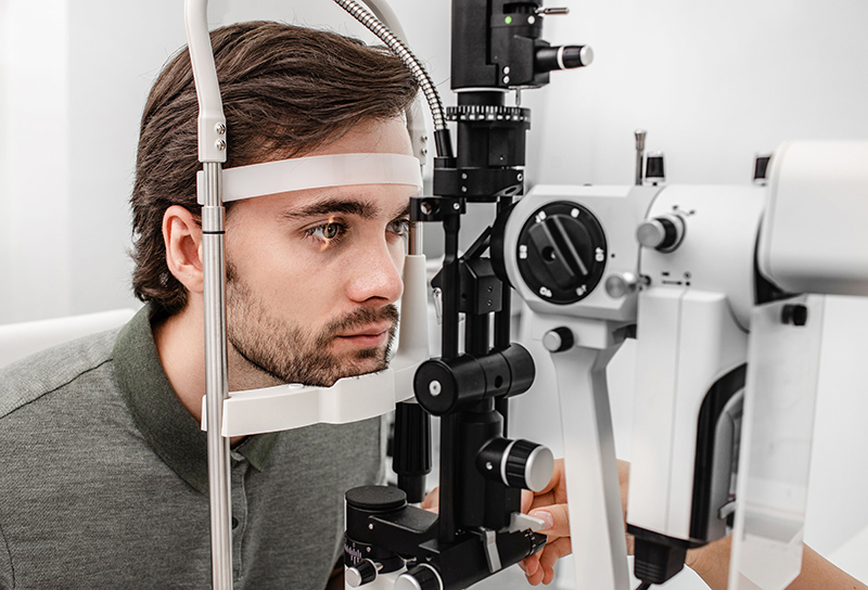 Man getting an eye exam.