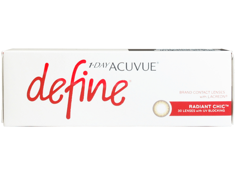 1 Day Acuvue Define Moist Radiant Chic (30 Pack) Reduced price due to short expiry dates.