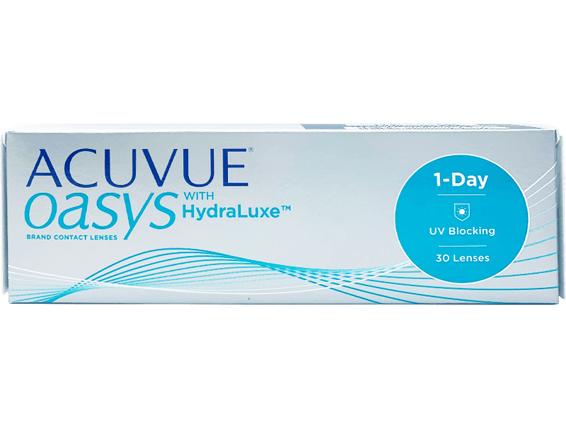 Qieto 1day Rich contact lens box and Acuvue Oasys with HydraLuxe contact lens box.